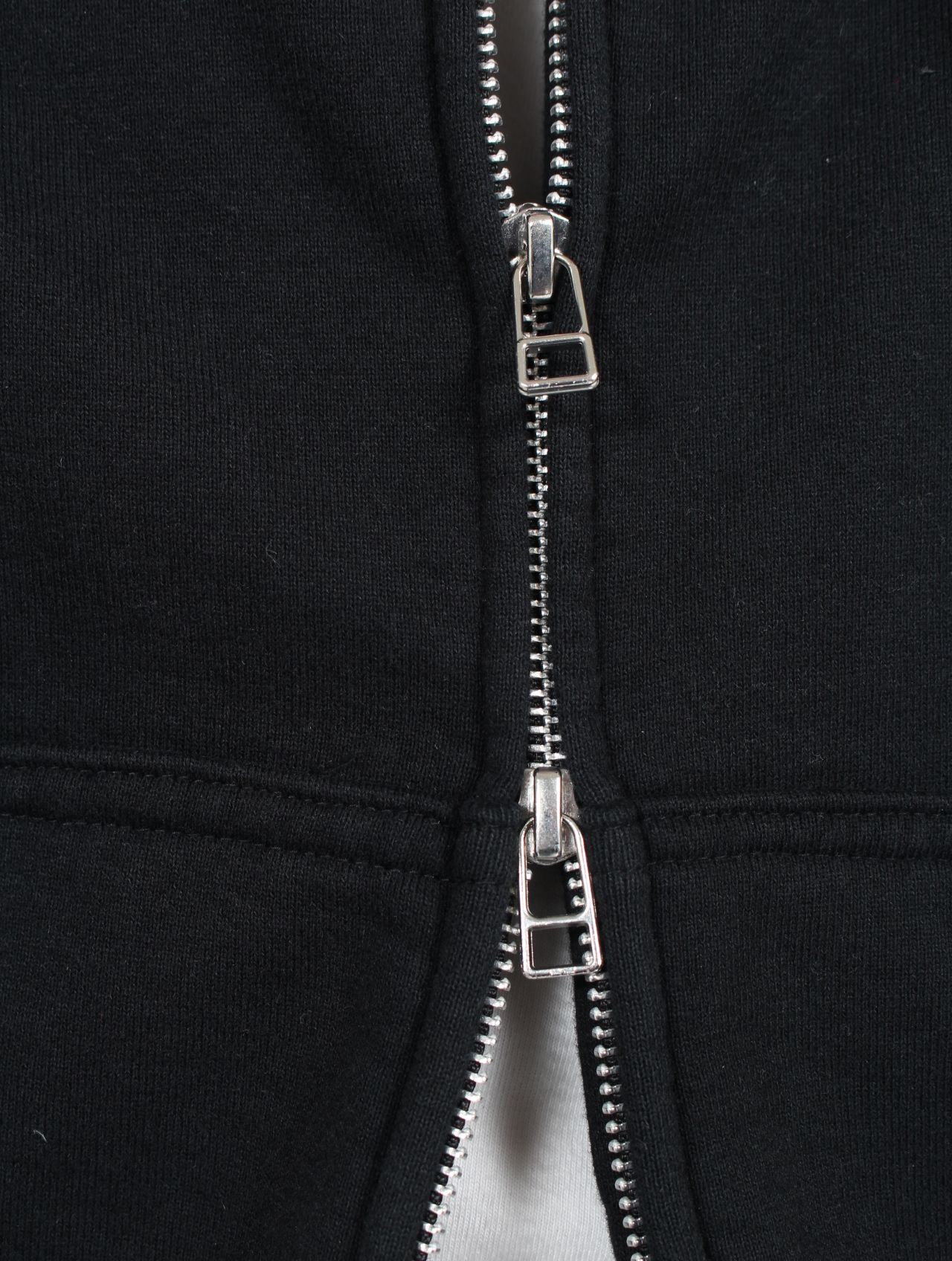 【25SS】パネルド ジップアップ フーディー パーカー / PANELLED ZIP UP HOODIE / BLACK(ブラック)