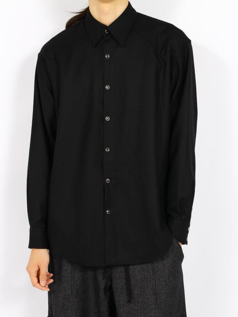 【26AW】 ウール シャツ ウエスタン シャツ / WOOL WESTERN SHIRT / ブラック