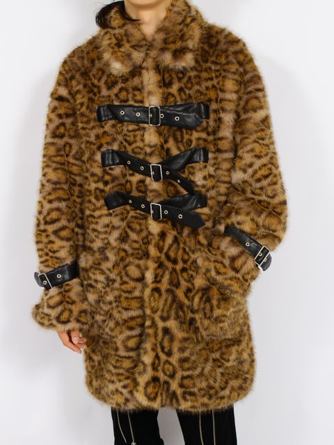 【26AW】ベルテッド ケミカル ファー コート 豹柄 フェイクファー / BELTED CHEMICAL FUR COAT / マルチ