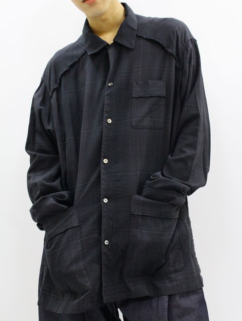 【25SS】オンブレ チェック パジャマ シャツ / OMBRE CHECK PAJAMA SHIRT.13 / ブラック