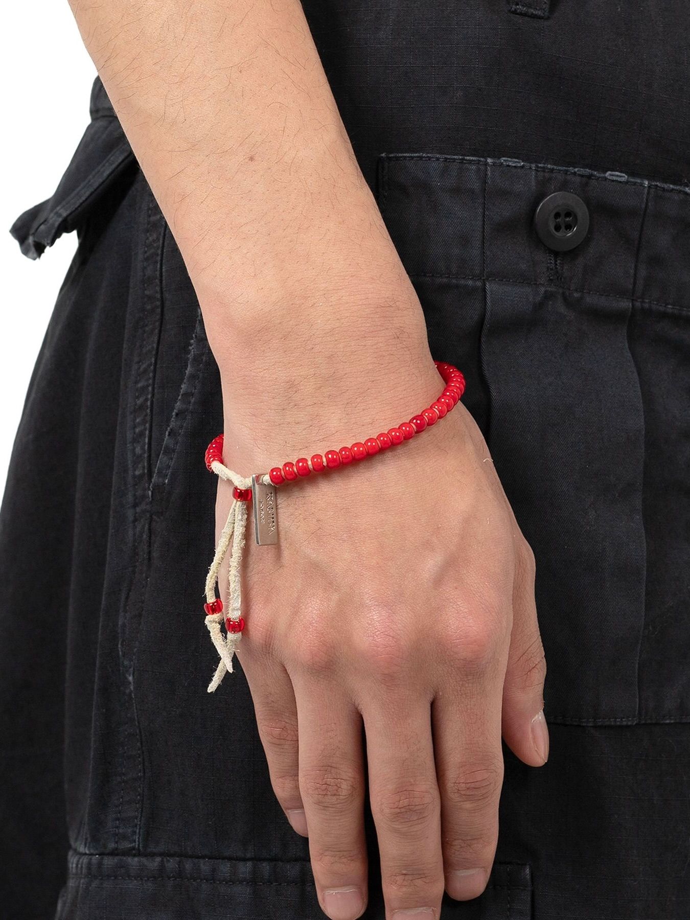 【25AW】グラス ビーズ ブレスレット / GLASS BEADED BRACELET / レッド