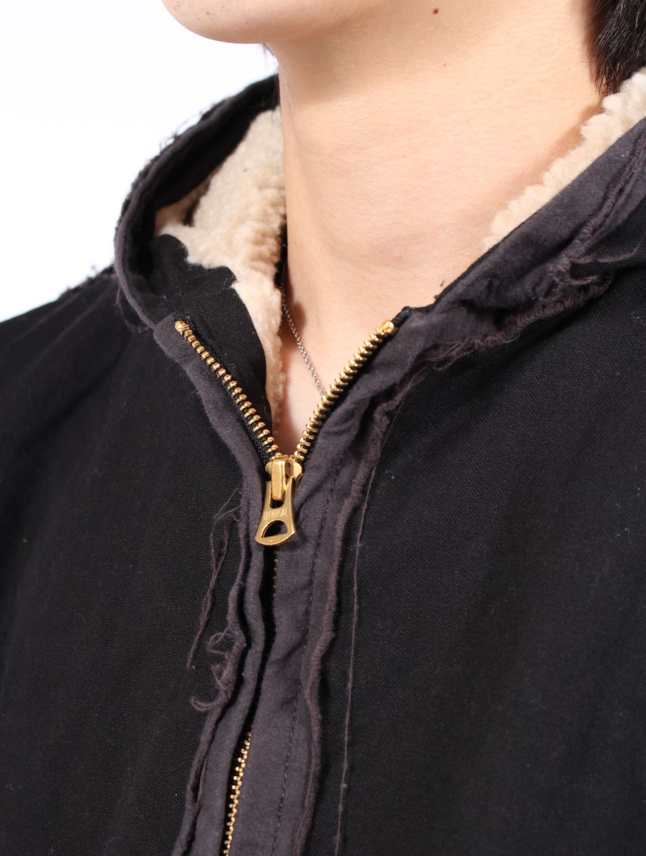 【25AW】ブラックミーンズ コラボレーション デコンストラクテッド ジップ パーカー / BLACKMEANS × KAMIYA DECONSTRUCTED ZIP PARKA / ブラック