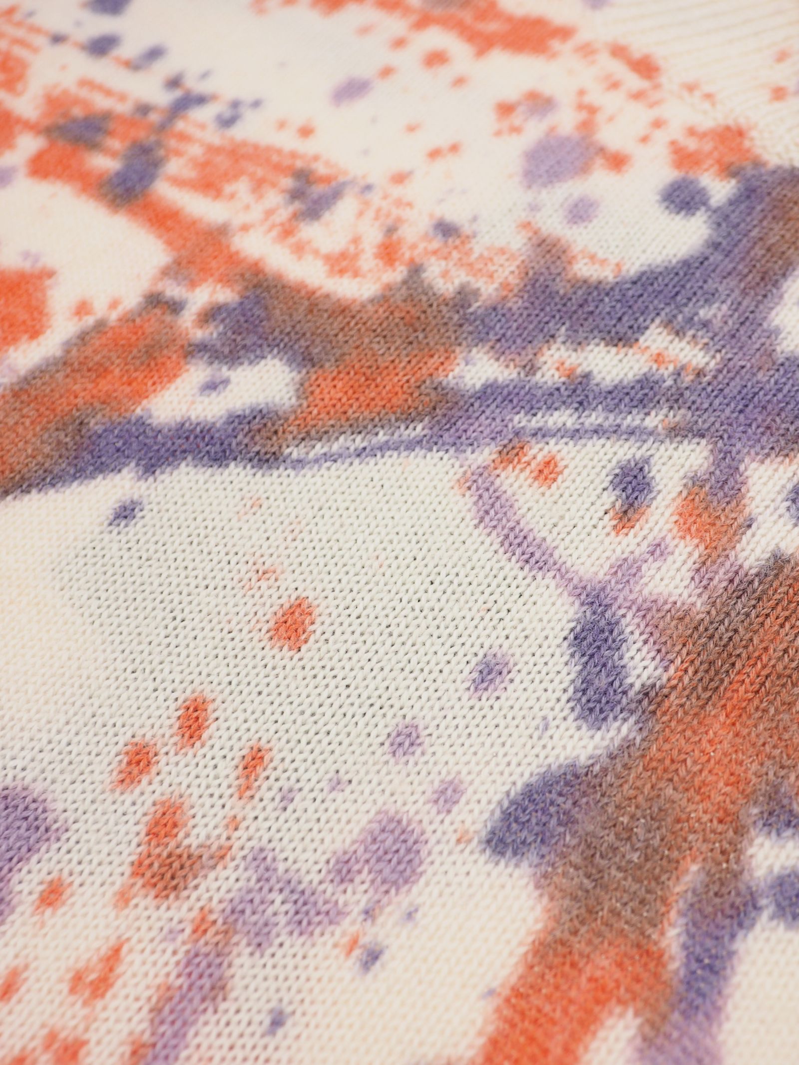 【20AW】ペイント タートルネック ニット / HANDMADE  PAINTED  TURTLENECK / オフホワイト × マルチ