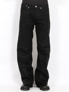 【26AW】3D ツイステッド ジーンズ デニム パンツ コーティング加工 / 3D TWISTED JEANS / LUSTER COATED BLACK(ブラック)