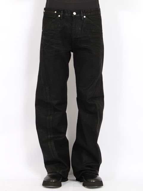 【26AW】3D ツイステッド ジーンズ デニム パンツ コーティング加工 / 3D TWISTED JEANS / LUSTER COATED BLACK(ブラック)
