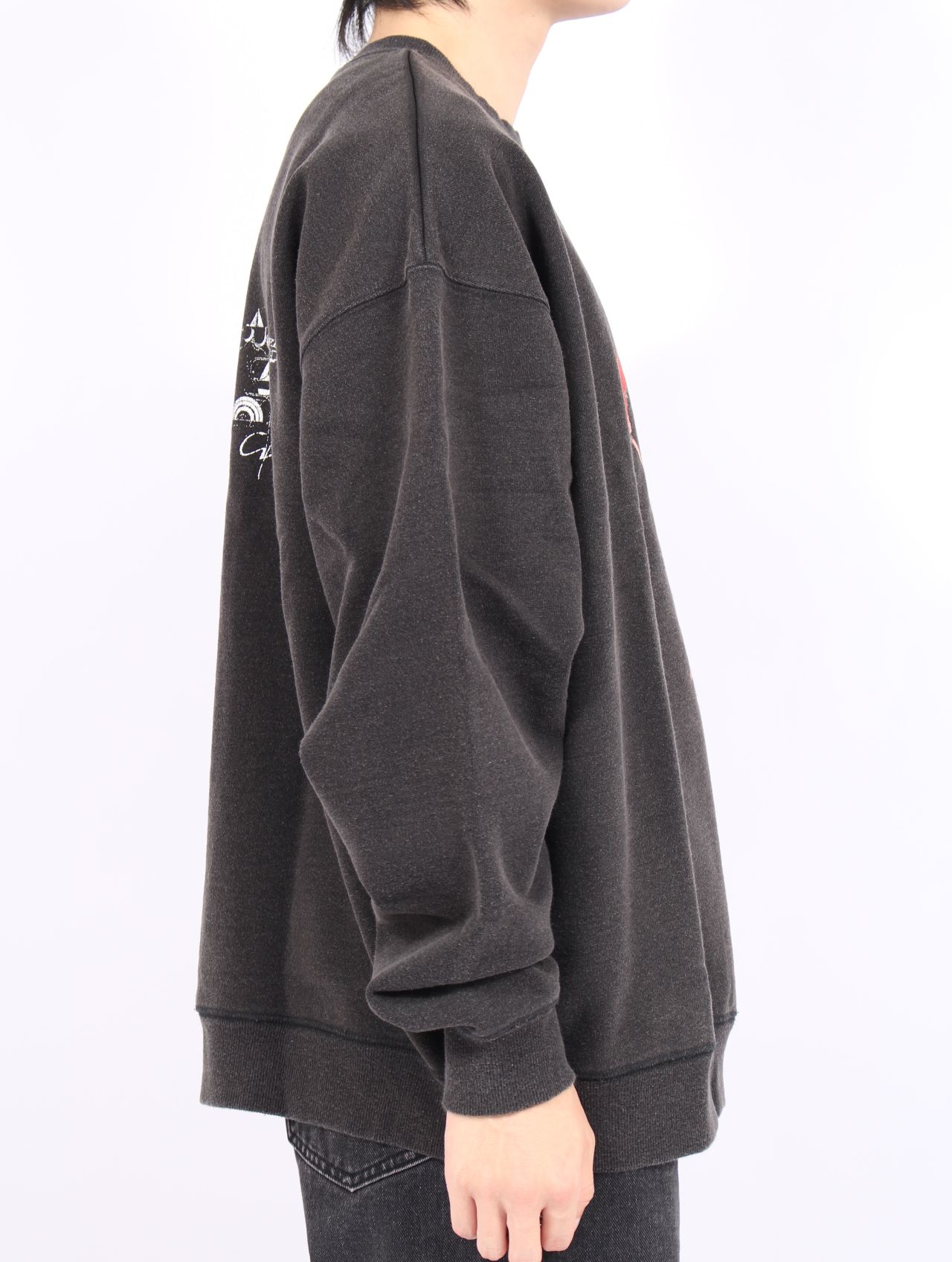 【25AW】佃弘樹 Heartwork Mixed media グラフィック スウェット / Hiroki Tsukuda ART ROBO GRAPHIC SWEAT / ブラック