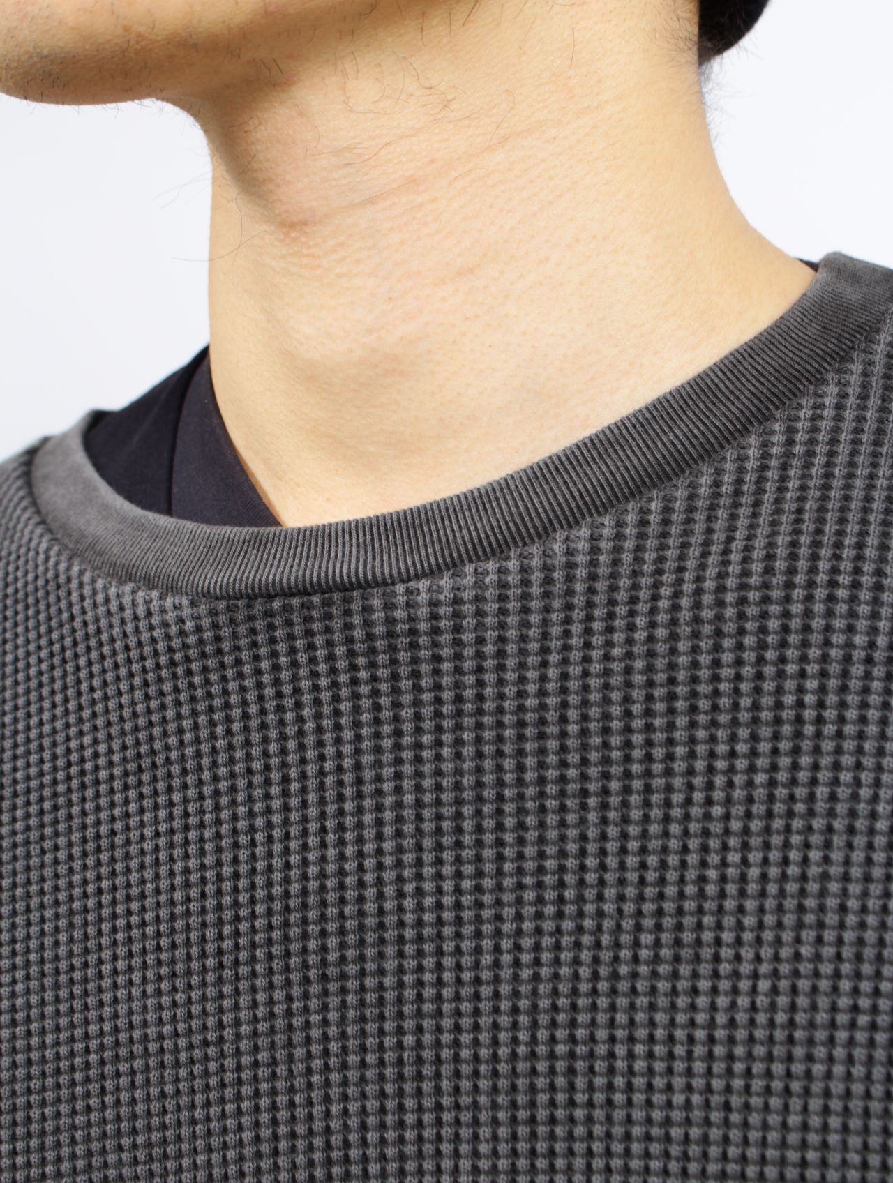 【25SS】ワッフル テール ロングスリーブ トップス / WAFFLE TAIL LONGSLEEVE TOP / ブラック