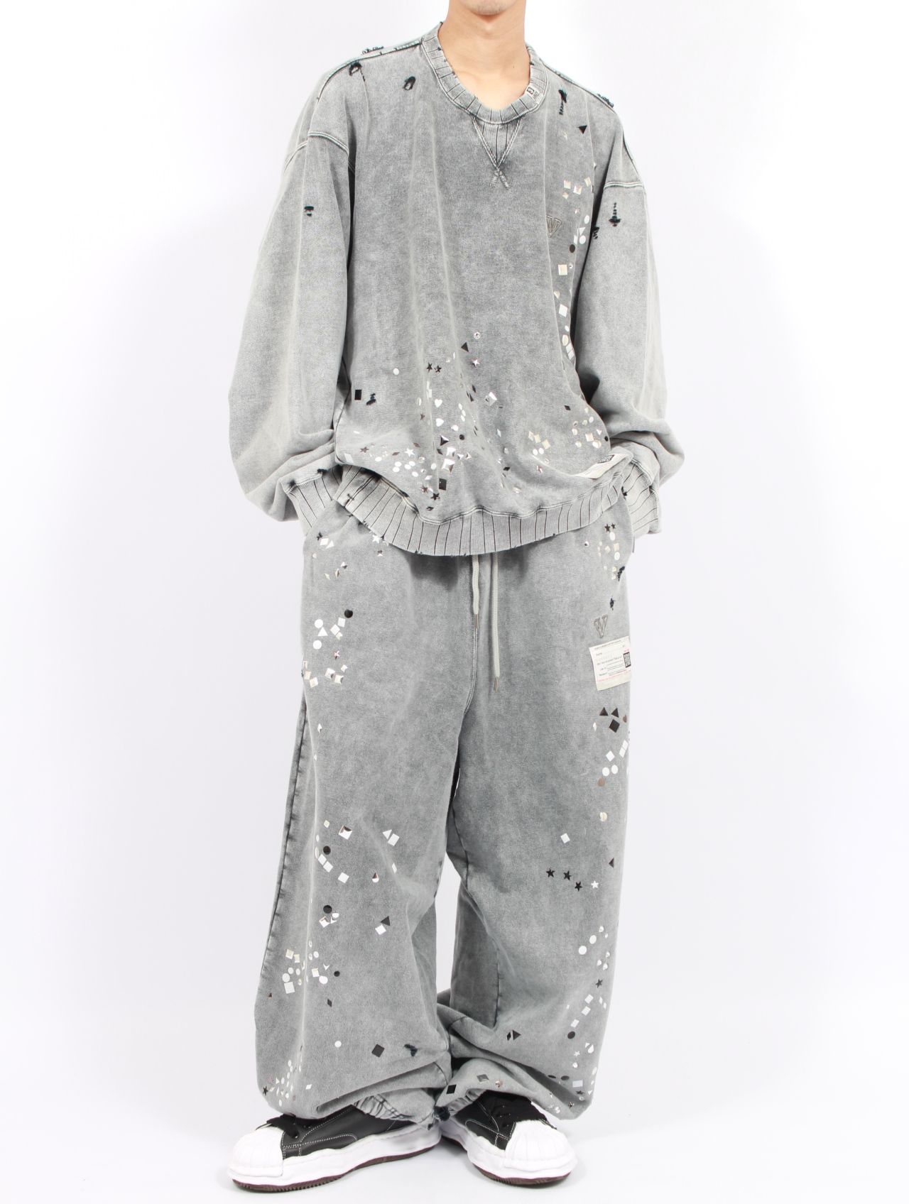 【25AW】エンブリッシュ ブリーチ プルオーバー / EMBELLISH BLEACH PO / グレー