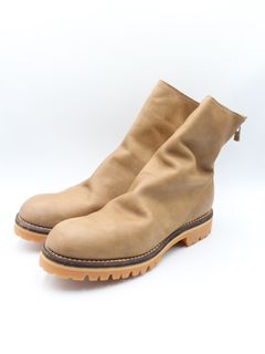 【796V】馬革 ホースレザー バックジップ ブーツ / HORSE FULL GRAIN  BACK ZIP BOOT / サンドベージュ