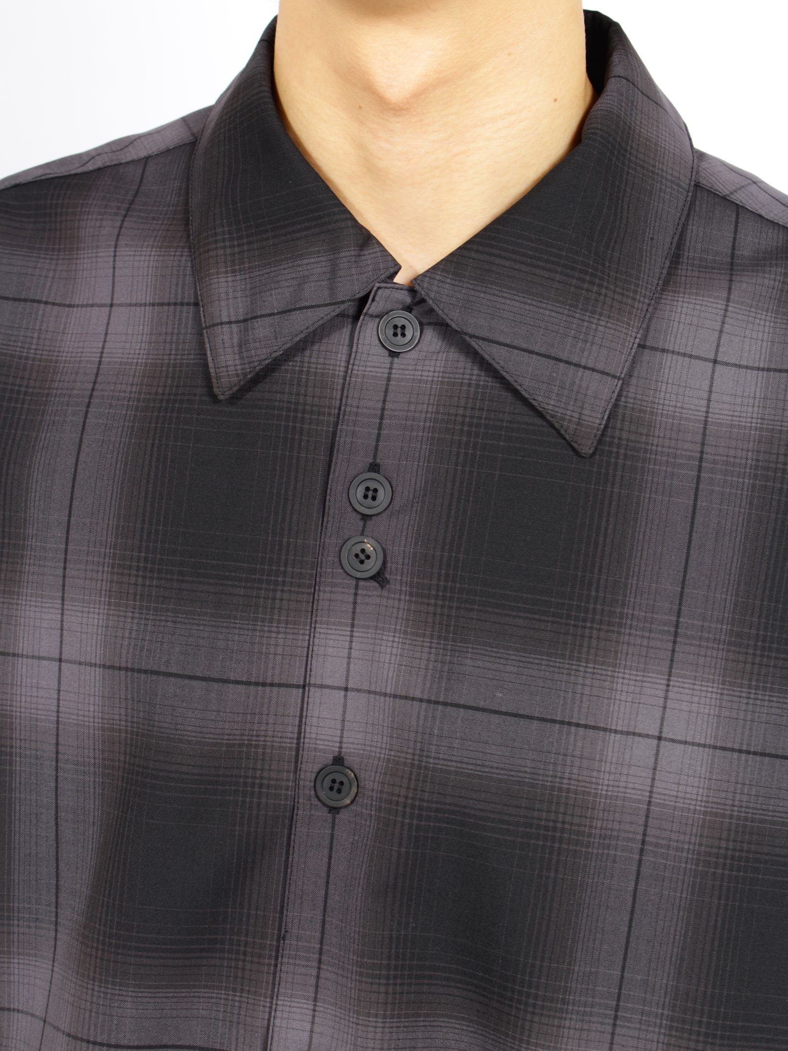 【26AW】ルーミー シャツ 長袖 チャック柄 シャツ / ROOMY SHIRT / ブラック