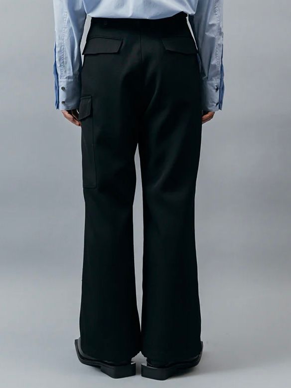 【24AW】ヘビー ウール ギャバジン グルカ カーゴパンツ / HEAVY WOOL GABARDINE GURKHA CARGO PANTS .12 / ブラック