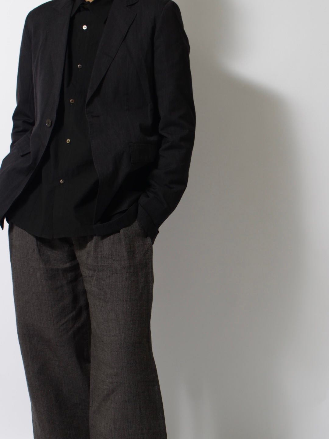 【25SS】モデュラー ハンドステッチ ヘム ジャケット / MODULAR HAND STITCHED HEM JACKET / ダークグレイ