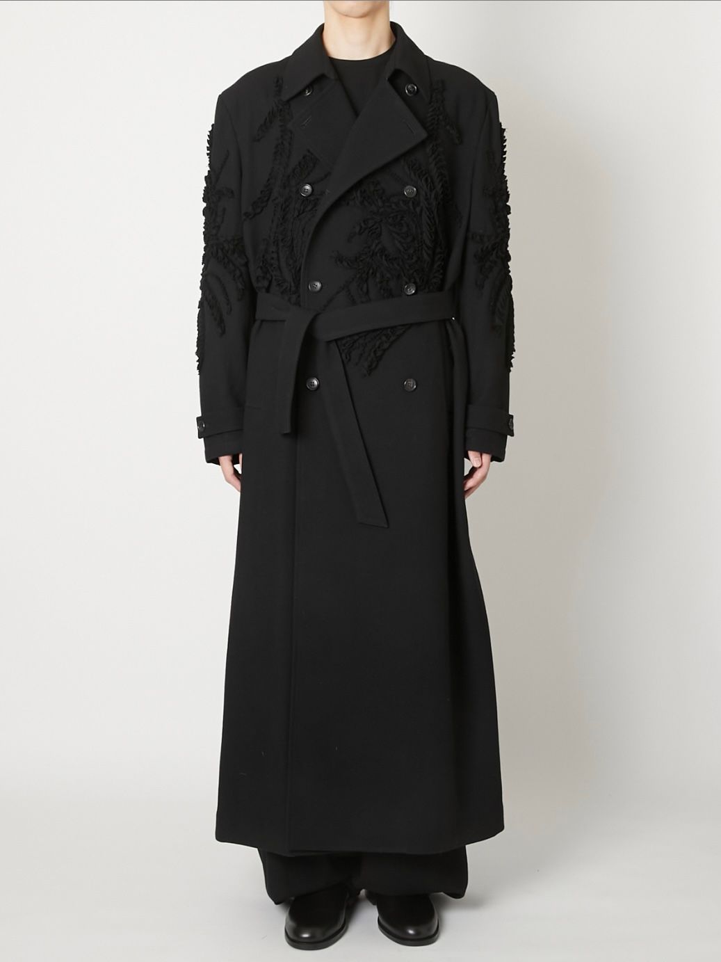 【26AW】ロング ウール コート / LONG WOOL COAT / ブラック