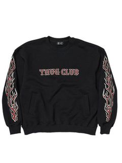 【25AW】レザー フレーム スウェットシャツ / LEATHER FLAME SWEATSHIRT / ブラック