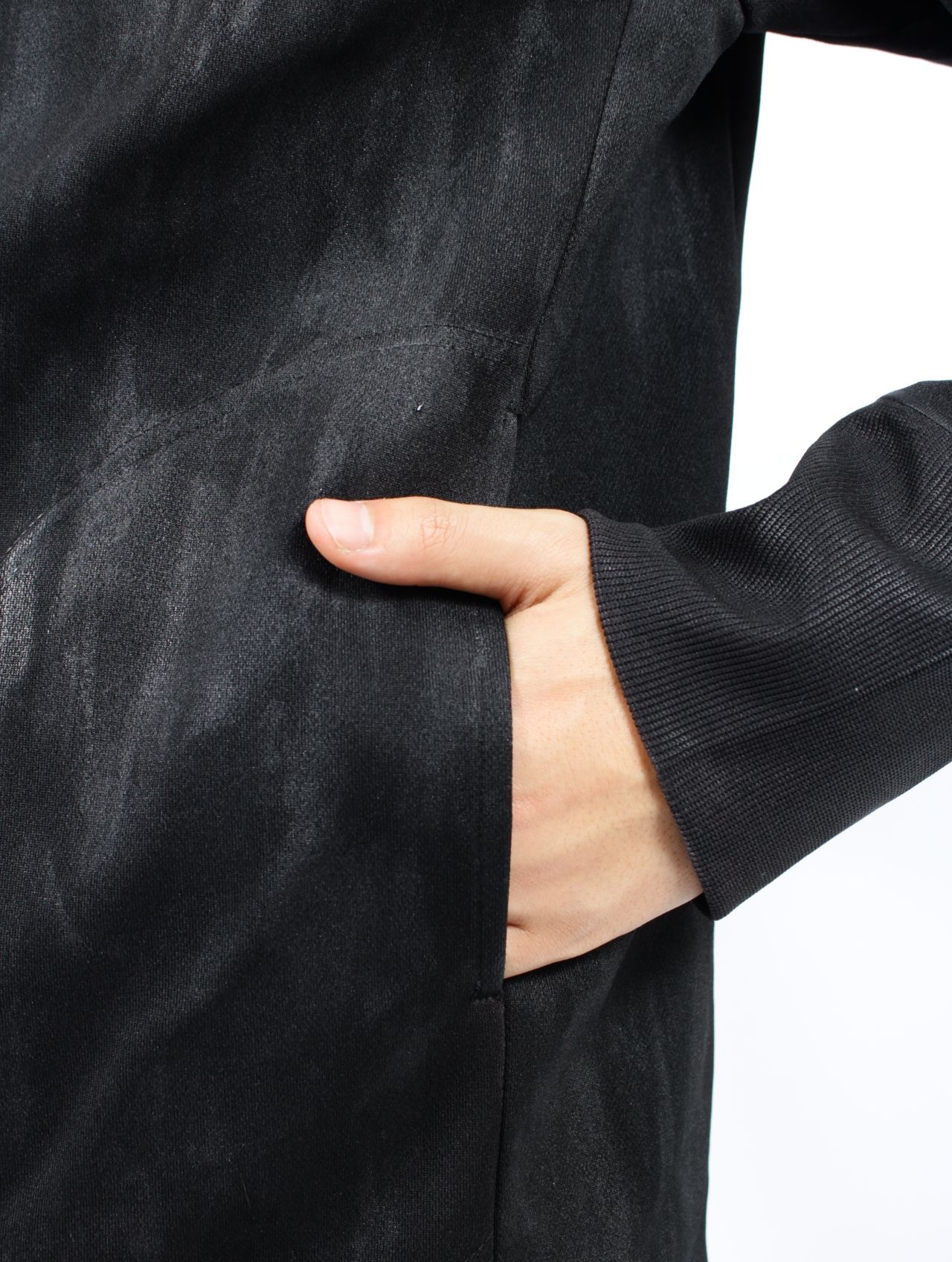 【25SS】テック ジャージー ロング パーカ TECH JERSEY LONG PARKA_4HOLE / ブラック