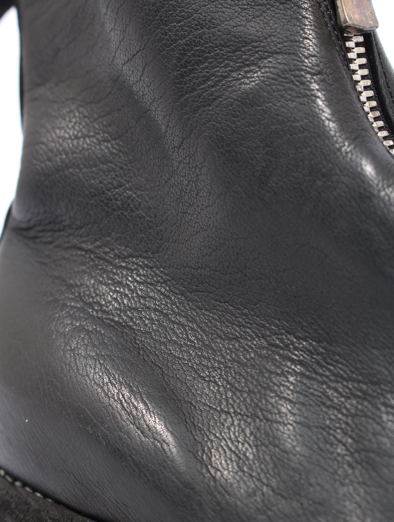 子牛革 フロント ジップ ブーツ / BABY BUFFALO FRONT ZIP BOOTS / ブラック