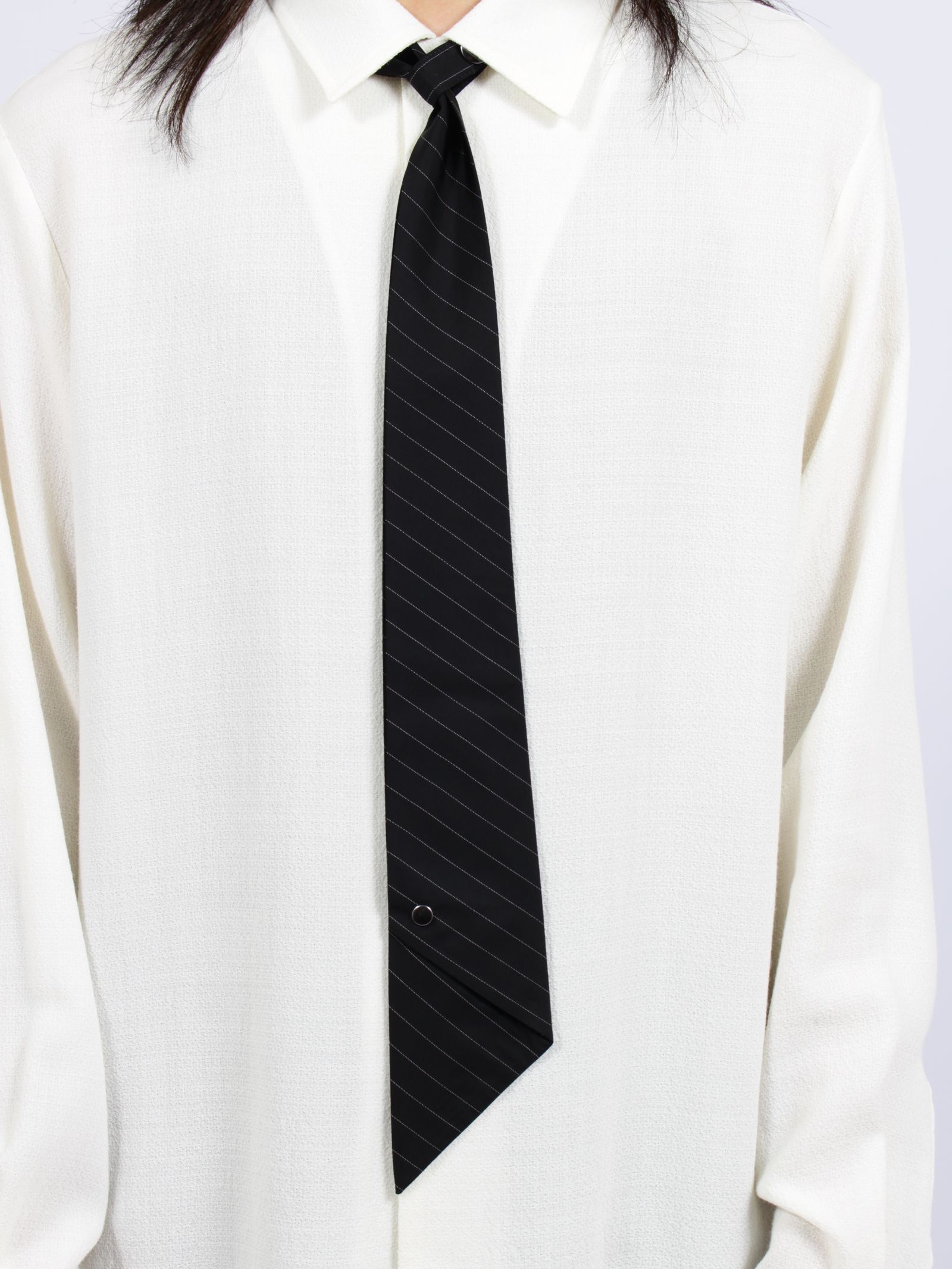 【26AW】 ネクタイ / NOT-TIE "STRIPE＂/ ブラック×ホワイト
