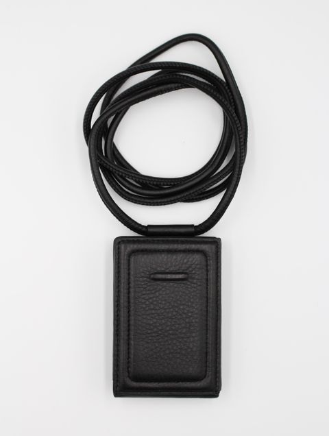 レザーストラップ付アイフォンアクセサリー ウォレット / STRAPPED ACCESSORY WALLET / ブラック