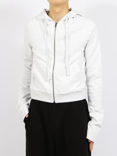 ライトウェイト クロップド ジップアップ フーディー パーカー / LIGHTWEIGHT CROPPED  ZIP UP / HEATHER GREY(グレー)