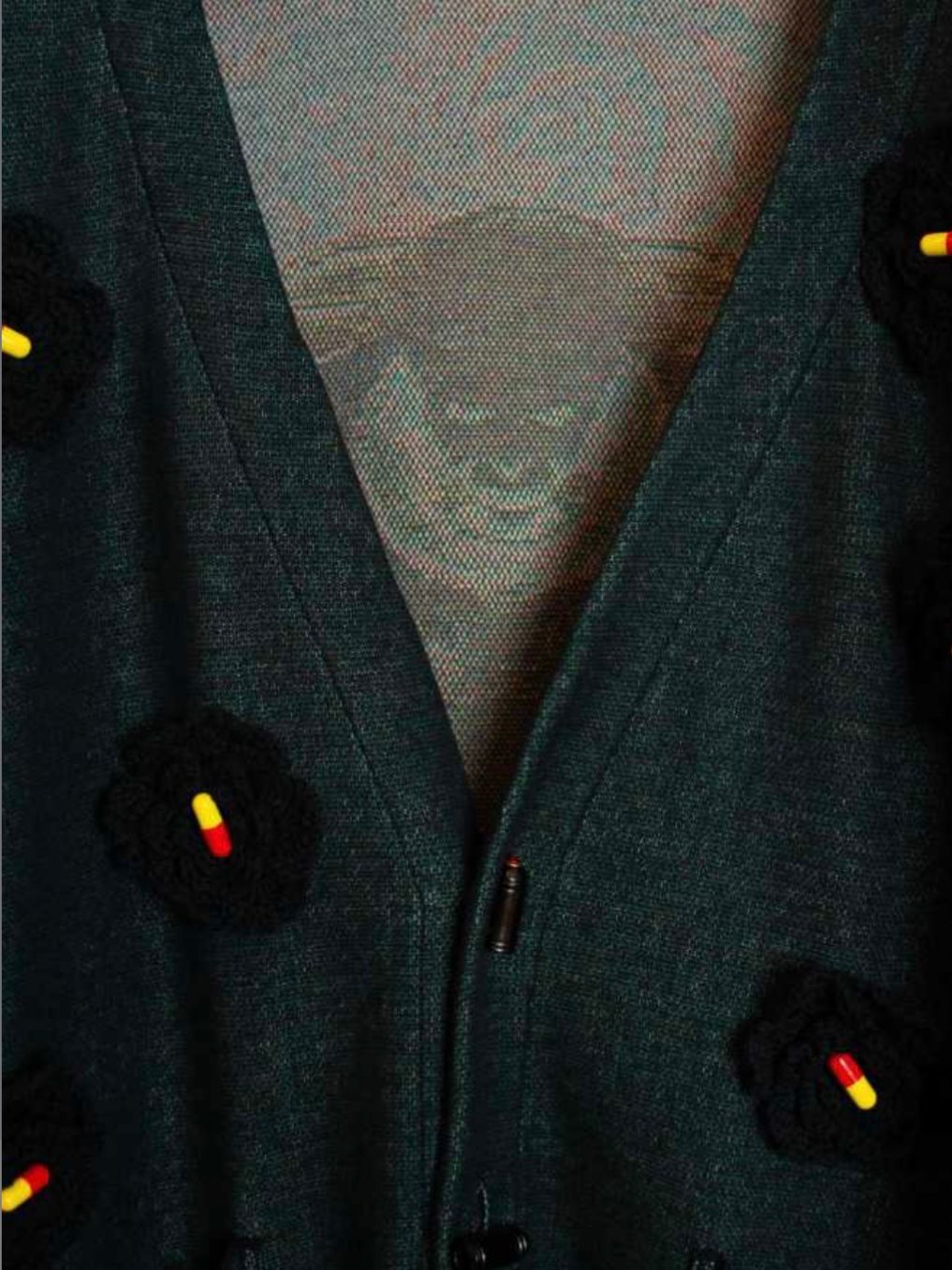 【26SS】"メモリーズ" 大友克洋 ジャガード カーディガン / MEMORIES M.V Jacquard Cardigan / ブラック