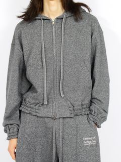 【26AW】オーディナリー ホーム オールド スタイル ジップ フーディ ウィズ プリンティング / ORDINARY HOME OLD STYLE ZIP HOODIE WITH PRINTING / チャコール