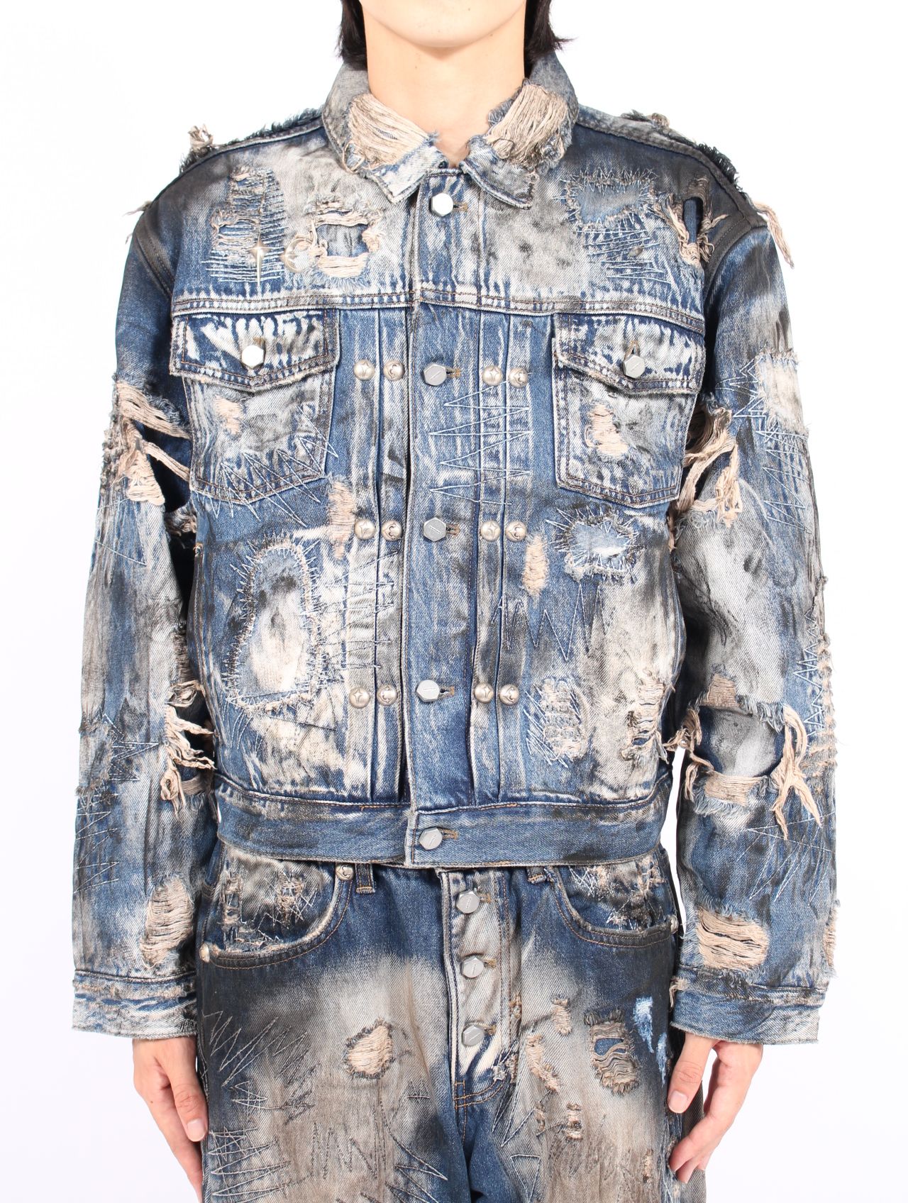 THUG CLUB デニムジャケット THUG CLUB - Denim Tribal Jacket | HBX - Globally Curated