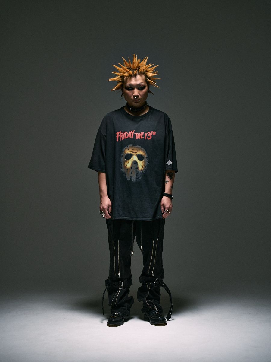 【13日の金曜日コラボ】ヴィンテージ エフェクト Tシャツ / x FRIDAY THE 13TH VINTAGE EFFECT T-SHIRT 02 / ブラック