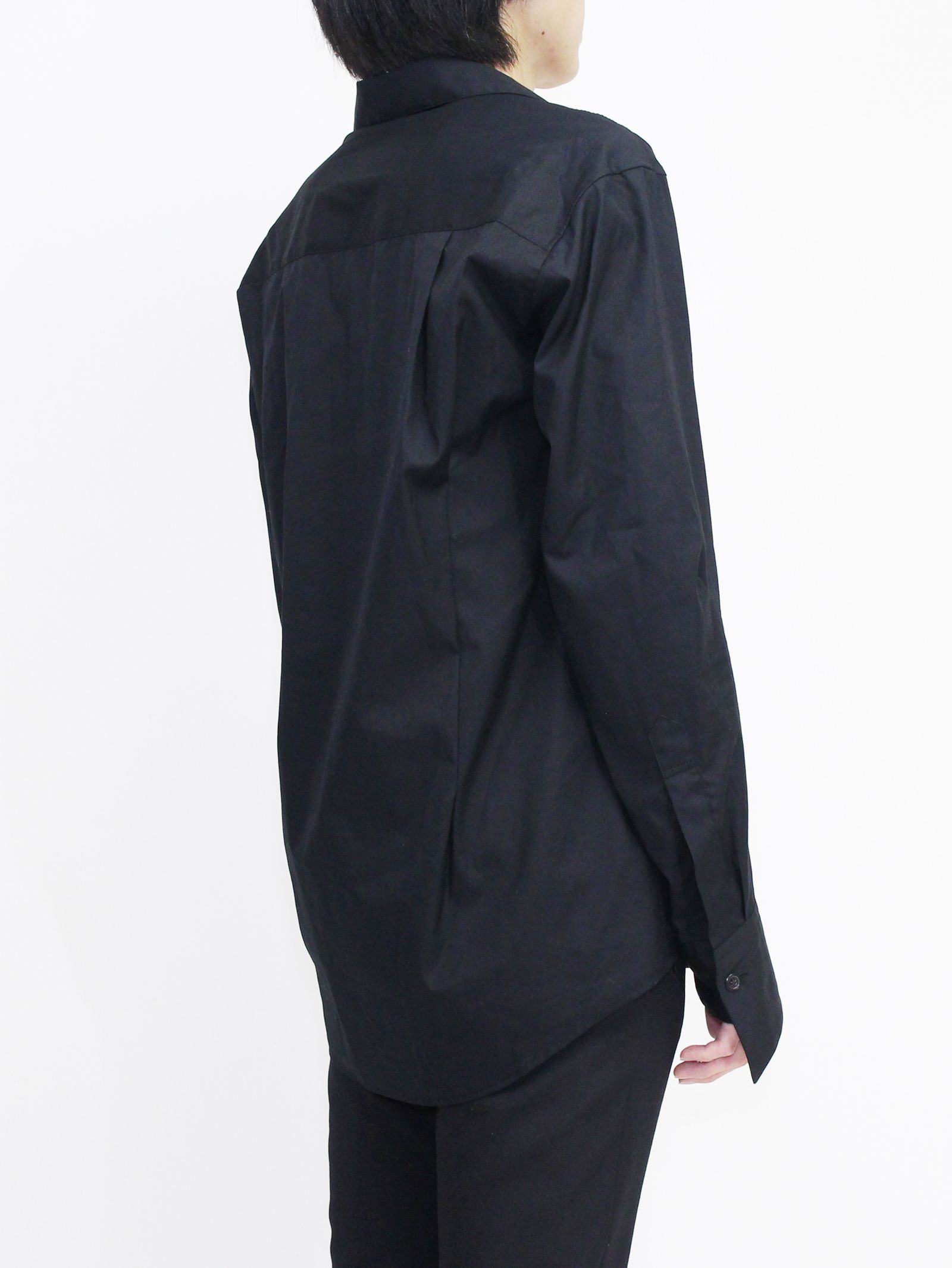 オープンカラーシャツ / Broad open collar shirt / ブラック