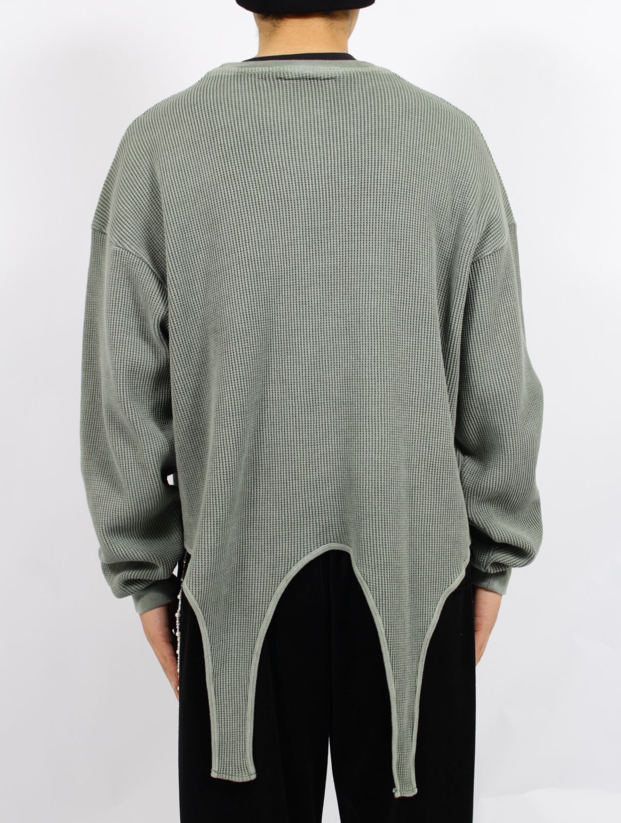 【25SS】ワッフル テール ロングスリーブ トップス / WAFFLE TAIL LONGSLEEVE TOP / オリーブ