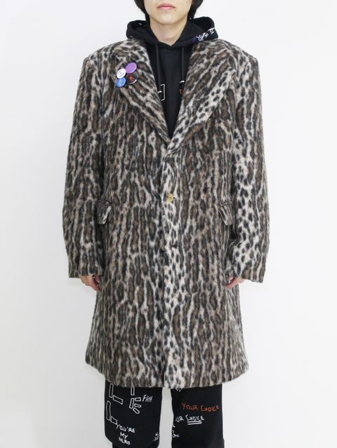 【20AW】缶バッチ付き レオパード オーバーサイズ ファーコート / LEOPARD COAT / レオパード