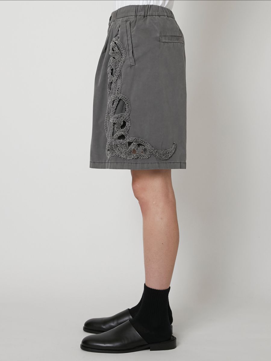 【27SS】刺繍 ハーフパンツ ショーツ / SHORTS / グレー