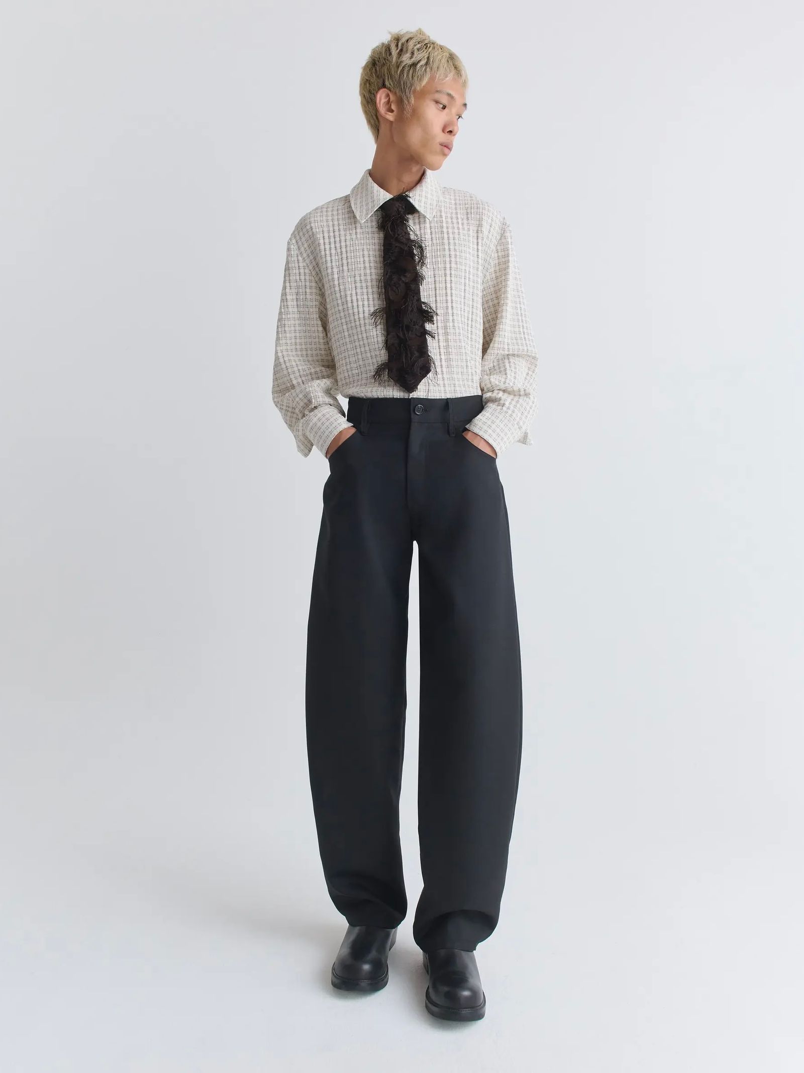 【26SS】ジーノ トラウザー スラックス / GINO TROUSER / FINE BLACK WOOL(ブラック)