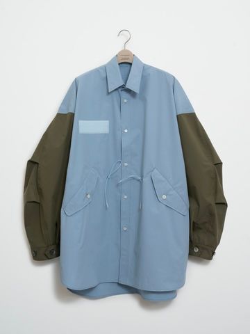 【23SS】シャツジャケット / M-51 cleric shirt jacket / サックス×カーキ - サックス - 1(S)