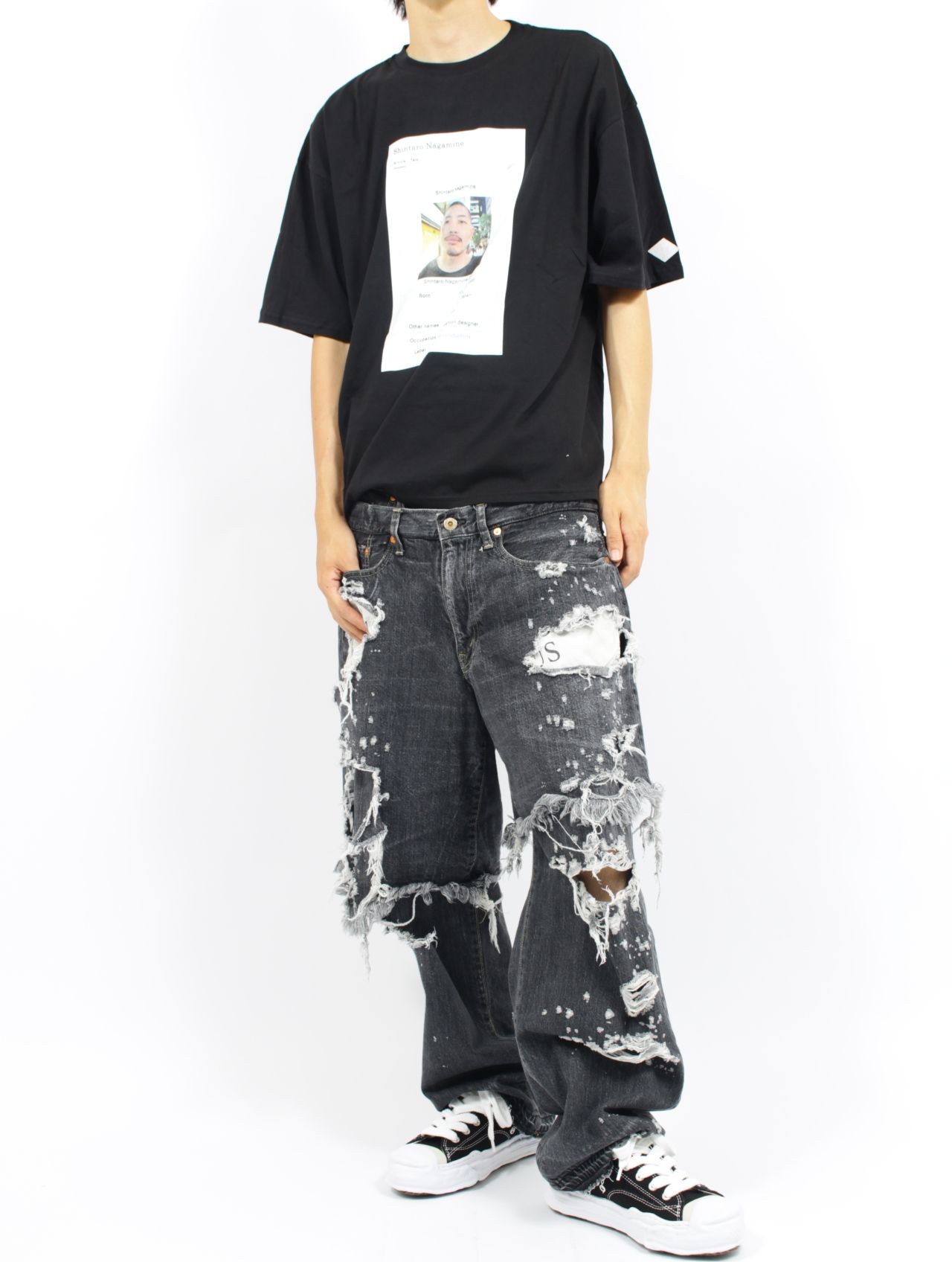 【25AW】ナガミネ ウィキ デザイナー フォト プリント 半袖 Tシャツ / NAGAMINE WIKI T-SHIRT / ブラック