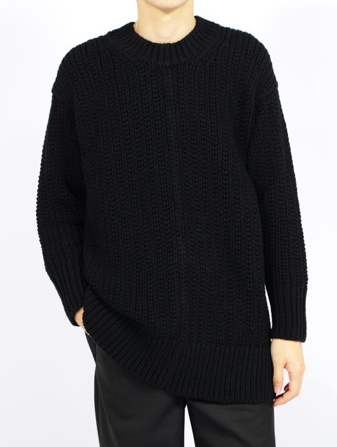 【25AW】シルク ウール ハイゲージ ニット / SILK WOOL KNIT / ブラック