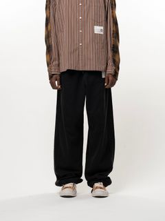 【26AW】コンバインド デニム × スウェット パンツ / COMBINED DENIM×SWEAT PT / ブラック