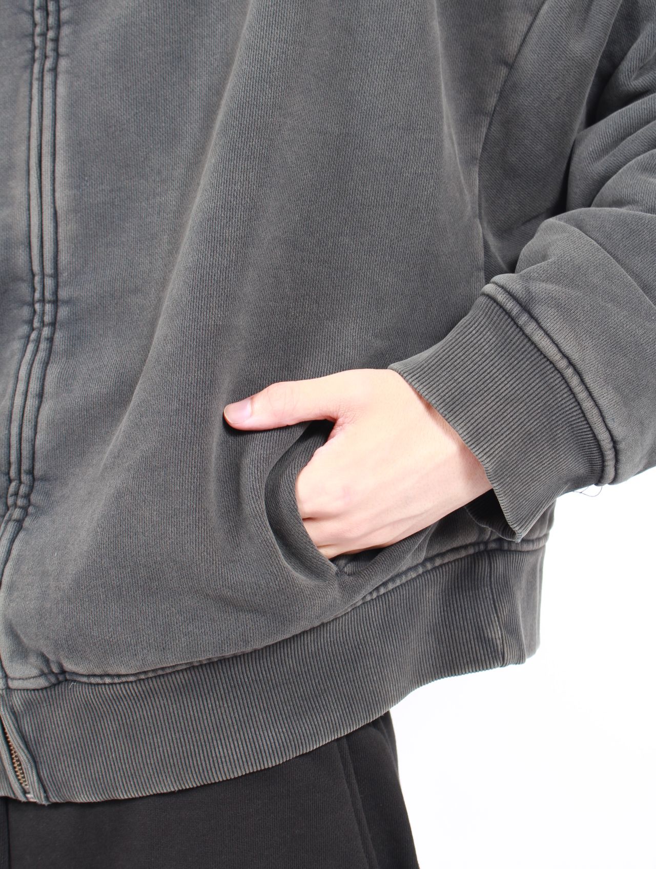 サーマル フード ジップアップ パーカー / THERMAL HOOD / WASHED BLACK(ウォッシュブラック)
