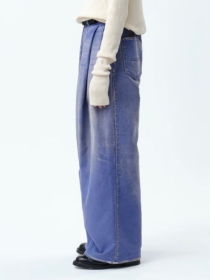 【24AW】モールスキン 2タック ワイド バギー パンツ / MOLESKINE 2TUCK WIDE BAGGY PANTS .12 / クラシックブルー