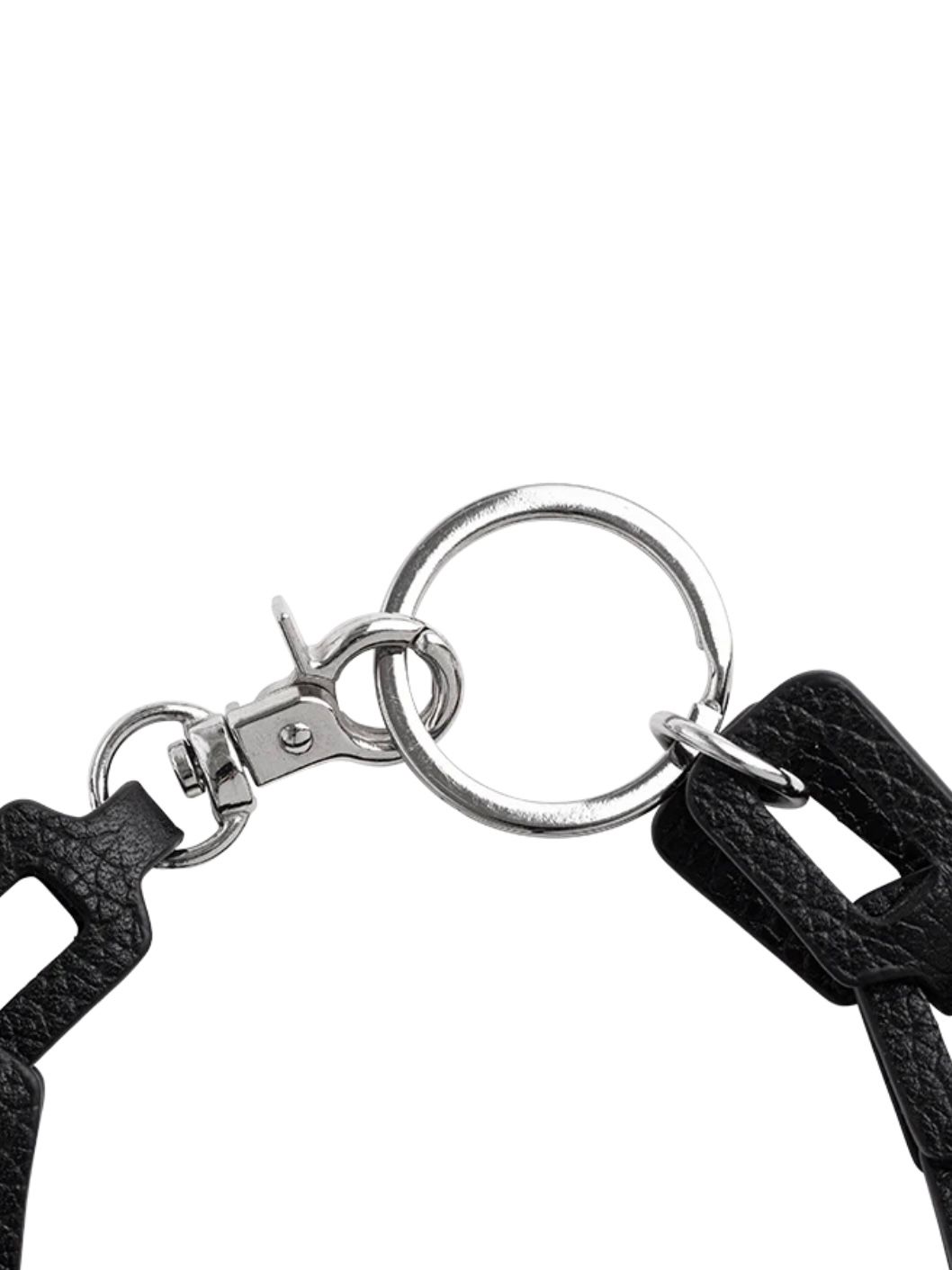 レザーチェーン ハンド ストラップ / HAND STRAP RECTANGLE / ブラック