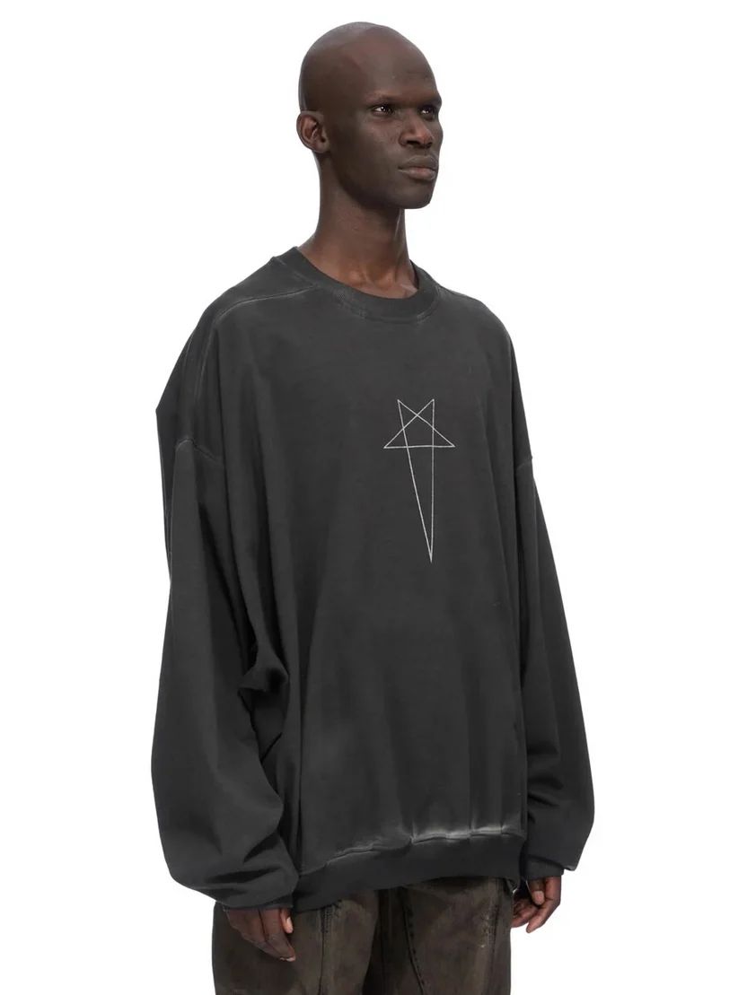 【26AW】ハン クルーネック 長袖 スウェット カットソー / HUN CREWNECK / フェードブラック / シルバー