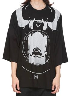 【25SS】プリント オーバー Tシャツ / COTTON SZ JERSEY / ブラック