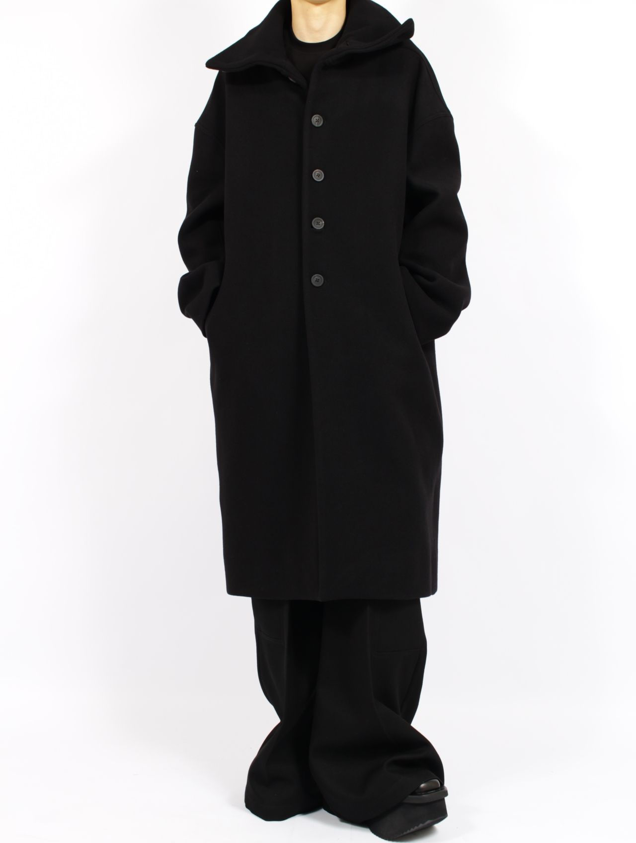 【25AW】ドラキュラカラー コート / DRACUCOLLAR COAT / ブラック