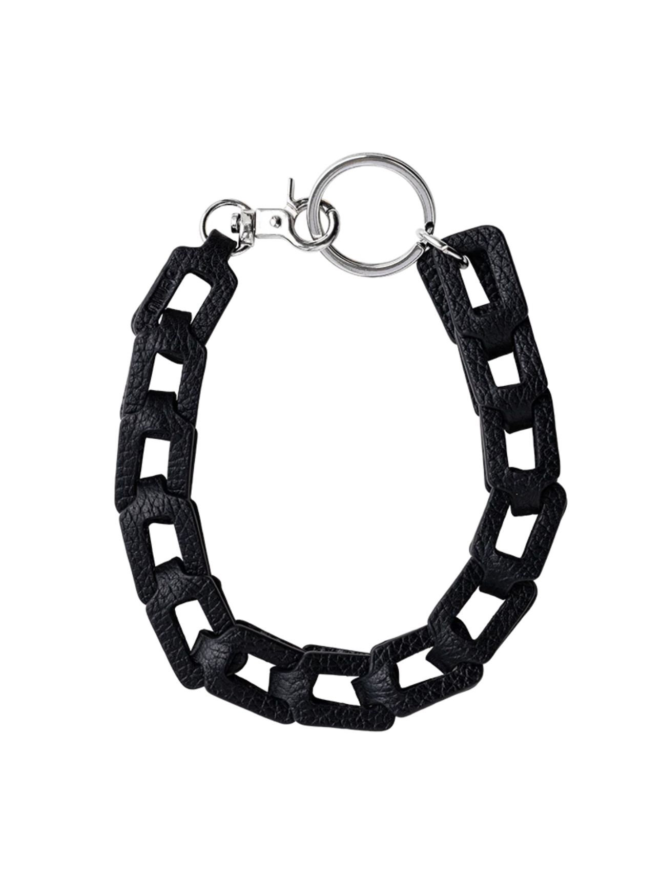 レザーチェーン ハンド ストラップ / HAND STRAP RECTANGLE / ブラック