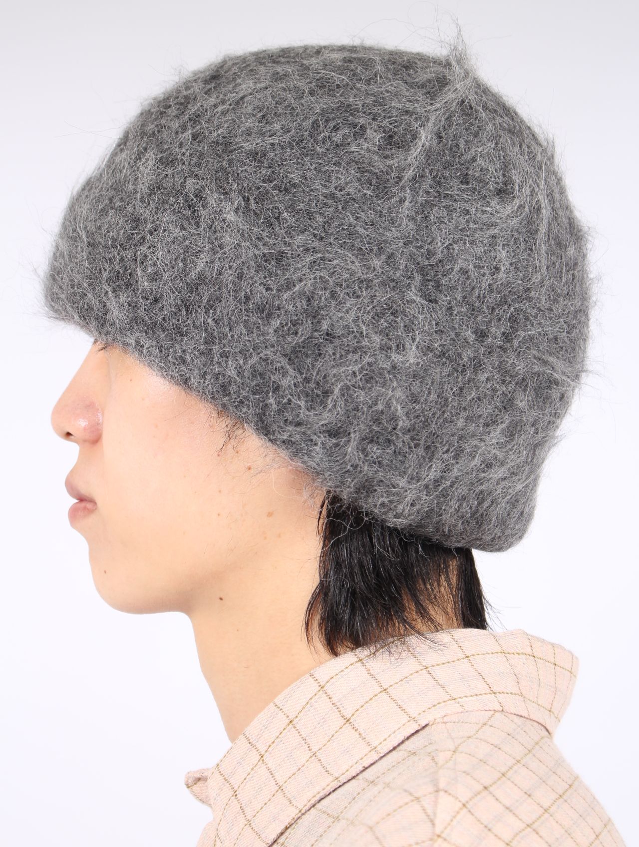 【25AW】 ファジー ビーニー 帽子 アルパカニット / FUZZY BEANIE / グレー
