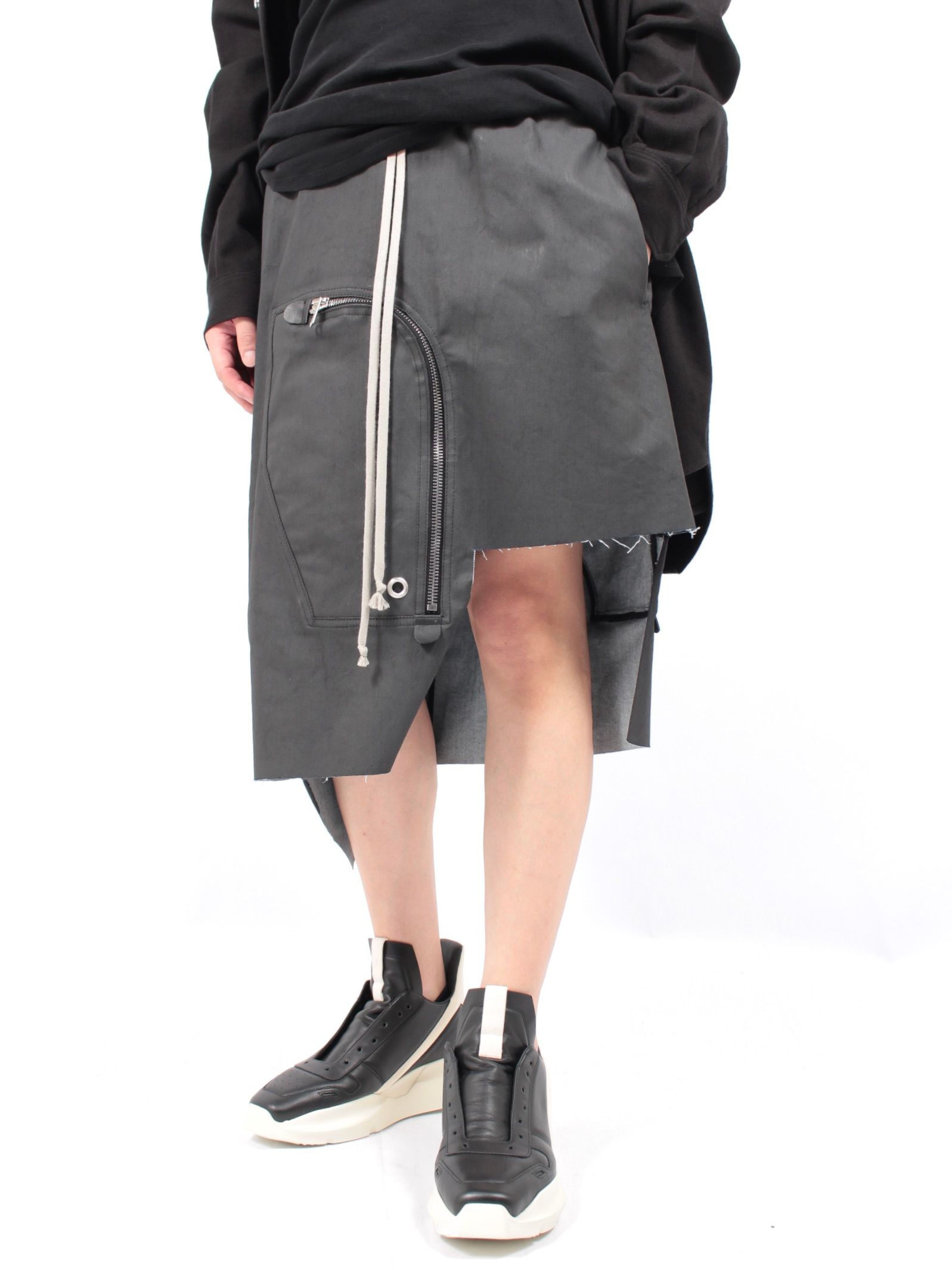 RICK OWENS - 【24AW】ストレッチ デニム ドラッカ スカート / DRACCA SKIRT / ブラック | STORY