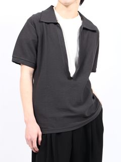 【25SS】ドライ コットン スキッパー シャツ / DRY COTTON SKIPPER SHIRT / グレー