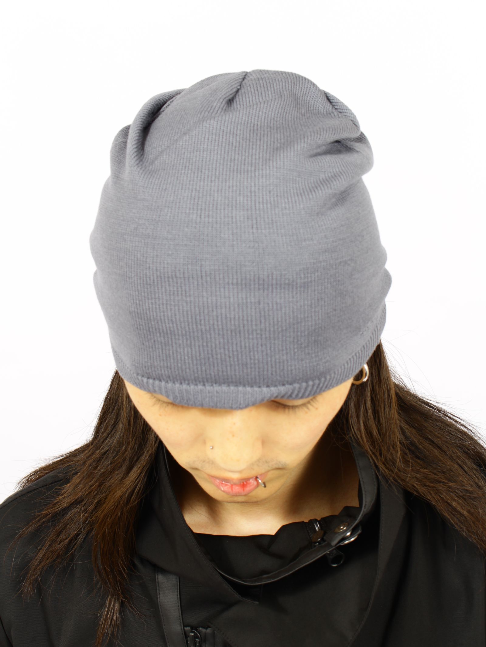 【26AW】ライトウール ビーニー ニット帽 / LIGHT WOOL BEANIE / BLUE CHARCOAL(チャコール)