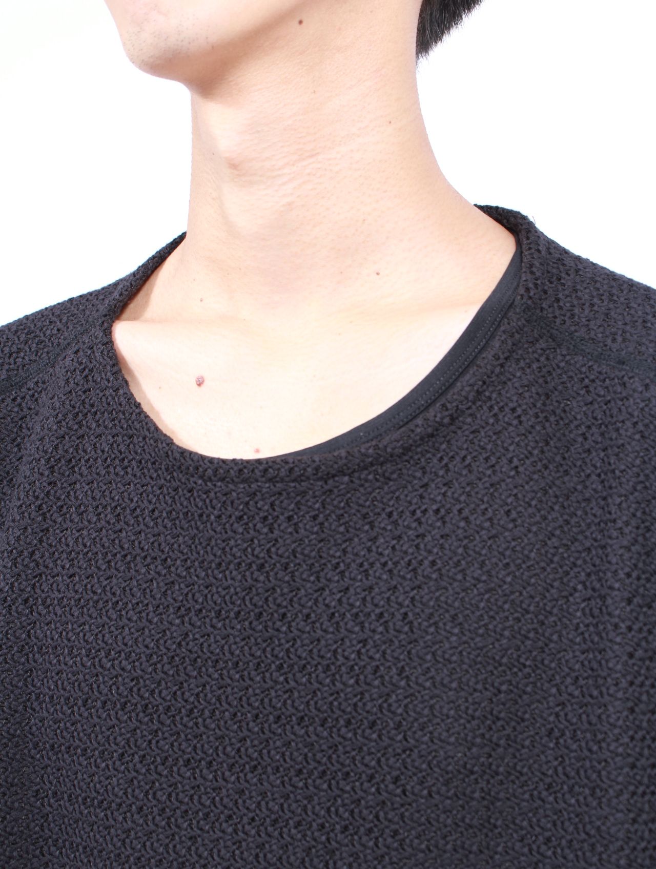 【25AW】ロングスリーブ Tシャツ 長袖 メッシュ カットソー / LONG SLEEVE T-SHIRTS / ブラック