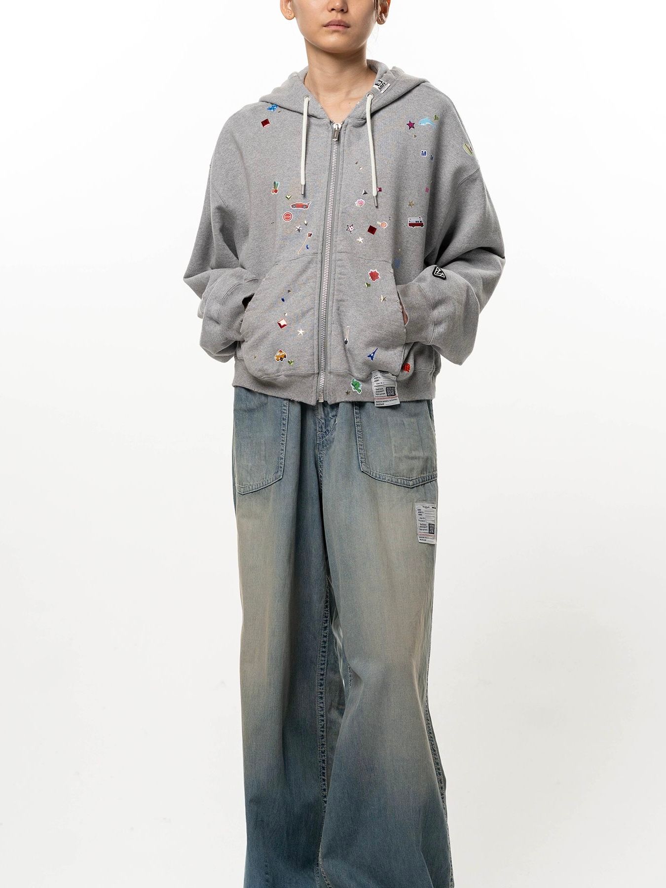 【26AW】キッズ ステッカー パーカー / KIDS STICKER PARKA / グレー