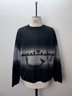 【27SS】ワンダリング ウォーターカラー パス ニット / WANDERING WATERCOLOUR PATH (ISSUE#10) / ブラック